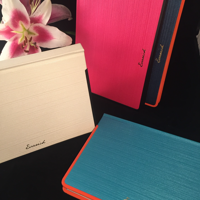 PU Leather Hardcover Journal with Contrast Color Book Edge