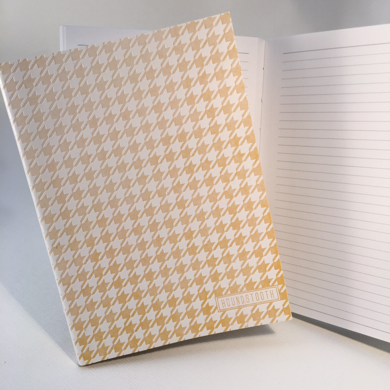 Houndstooth PU leather notebook