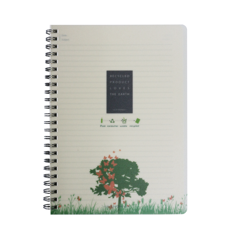 Eco-friendly-Recycled PP Material Spiral Notebook